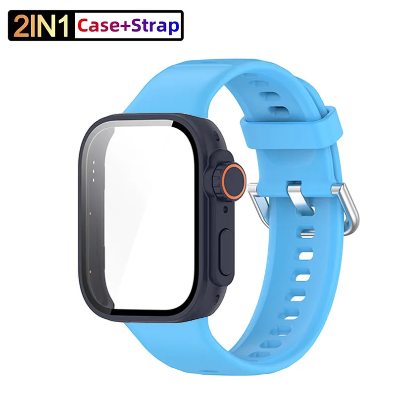 Correa de silicona para Huawei Watch Fit 3 Band con funda protectora de pantalla mejorada a Ultra2 funda para Huawei Fit 3 accesorios de muñeca: Luz Blanca Pur