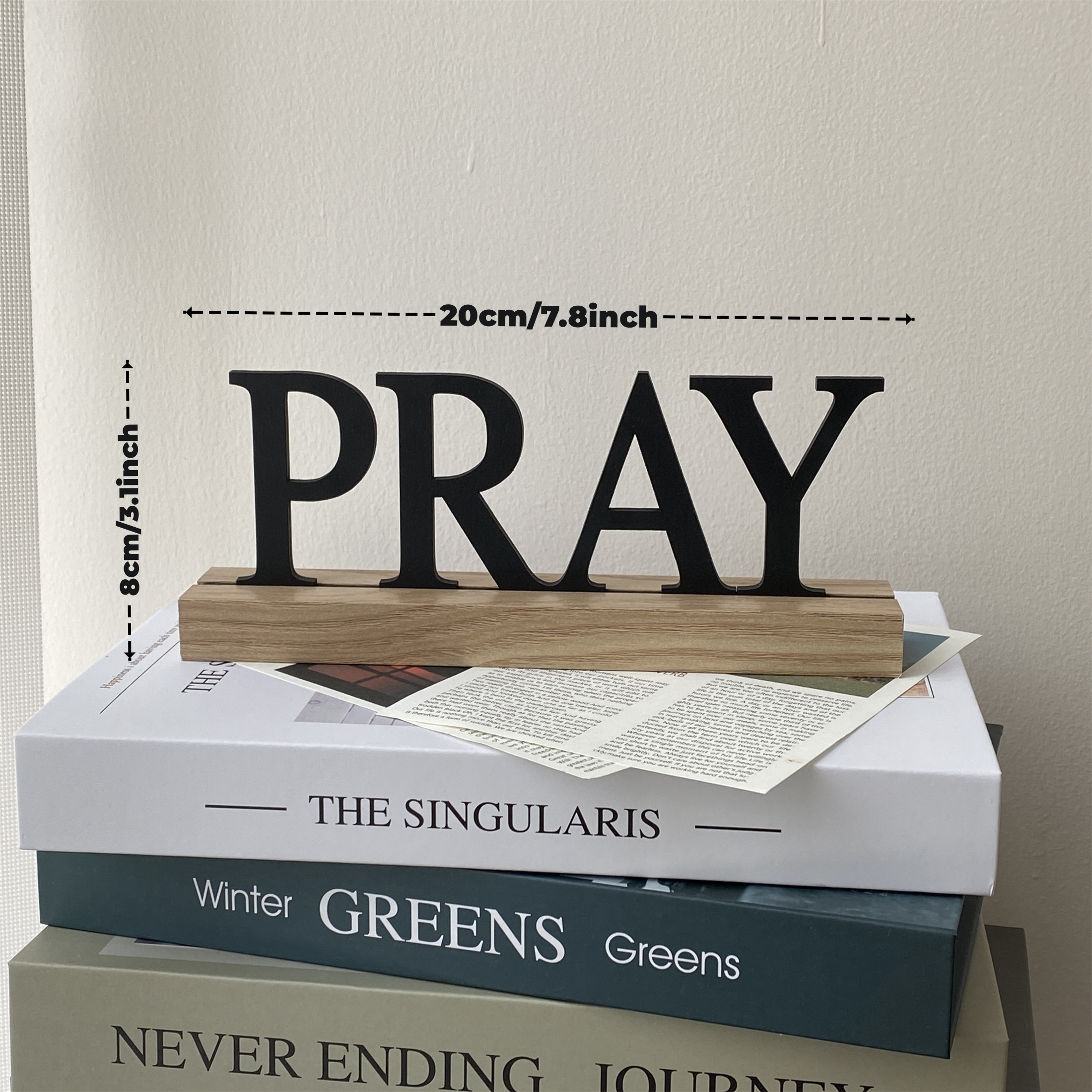 Inspirational Black Wooden Table Sign - Motivational Home Decor Centerpiece, Faith-Based Shelf Accent