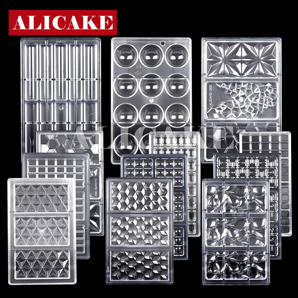 3D Polycarbonate Chocolate Molds for Chocolates Bar Mold Baking Pastry Confectionery Tools Cake Candy Bonbon Moulds Form Tray