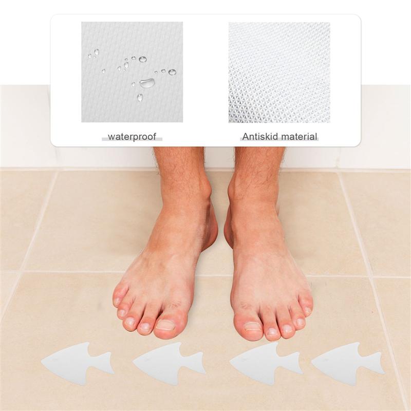 12Pcs Bad Anti-Slip Sticker Zwembad Vis Vormige Decoratieve Stickers Badkamer Vloeren Antislip Tape Badkamer Accessoires