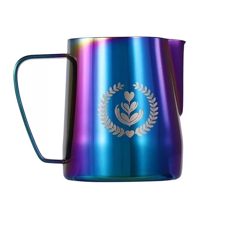 304 Roestvrij Staal Handmatige Motta Melkkan Frother Latte Art Cup Melk Opschuimen Werper Creamer Melkschuim Maker Melkopschuimer: colorful logo / 350ml