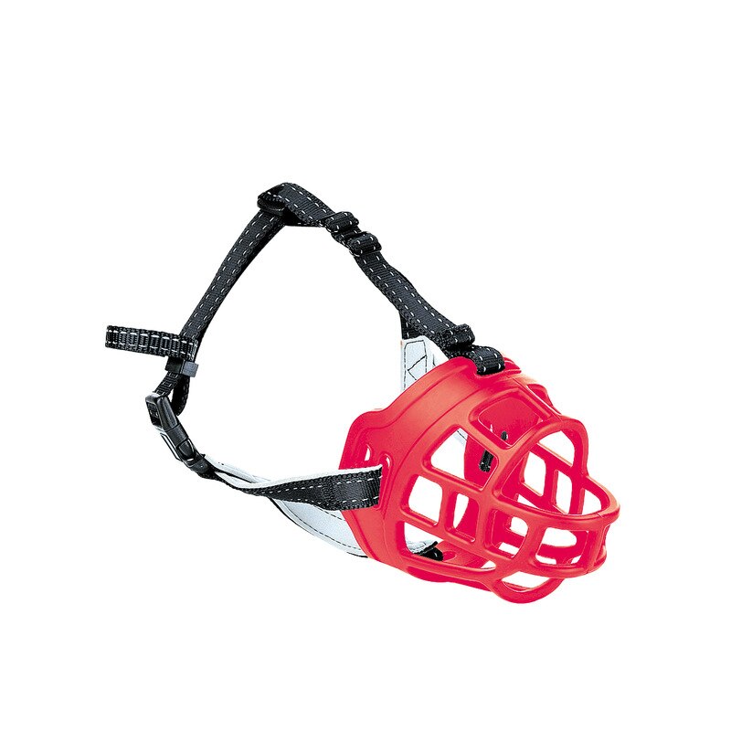 Dog Muzzles Pet Soft Barking Silicone Ventilated Dog Mouth Mask Outdoor Anti Bark Bite Dogs Muzzle For Pitbull Retriever Bulldog: Red / 4 Mouth girth30-34cm