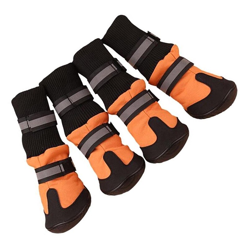 Big Dog Soft Waterproof Boots for Large Dog Shoes Orange XL Grandado