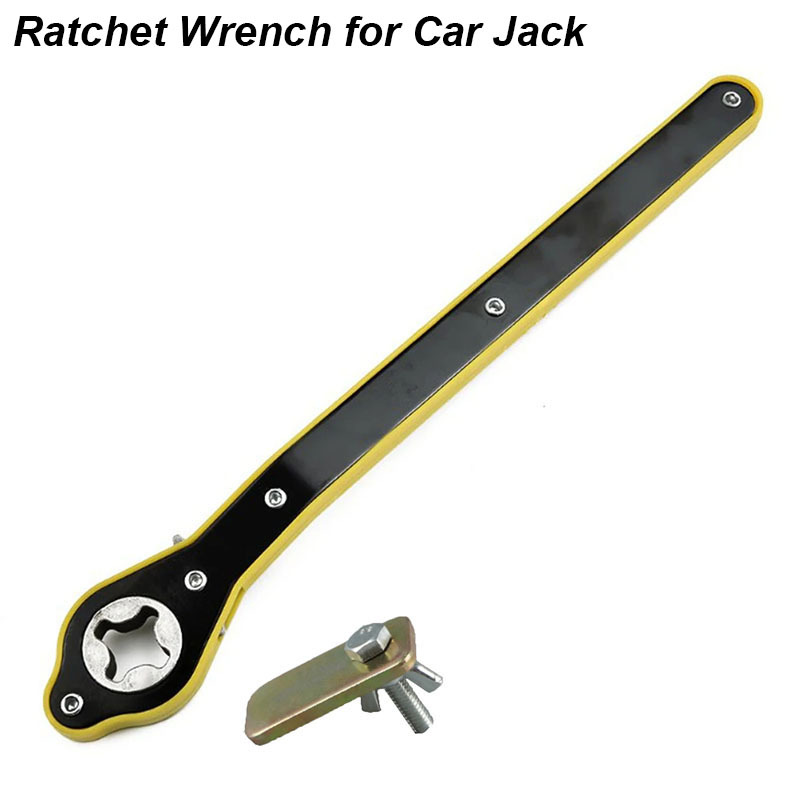 Auto Jack Wrench Ratel Handvat AUTO Band Wiel Lug Handje Lift Spanner Sleutel Band Reparatie Schaar Onderhoud Garage Arbeid Besparen: Black