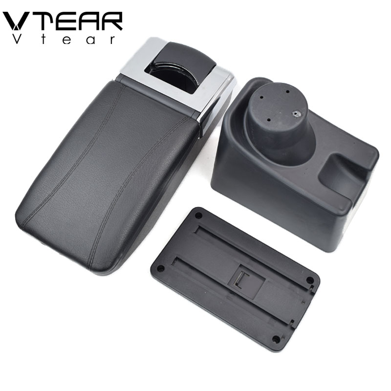 Vtear For Dacia Renault sandero accessories car armrest leather arm rest usb storage box car-styling decoration interior