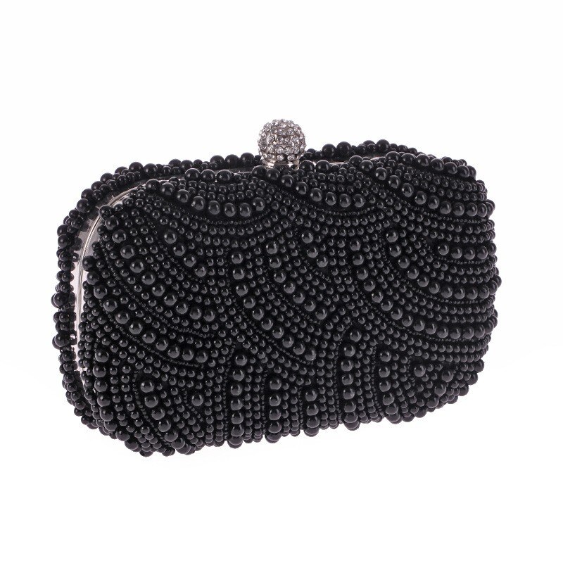 Avondfeest Vrouwen Parels Kralen Clutch Handtas Elegante Dames Bruiloft Kleine Pack Koppelingen Diamanten Hasp Keten Schoudertassen