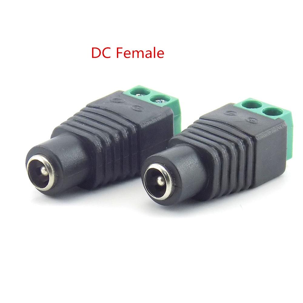 12V DC BNC Connector DC Power Male Female Plug Adapter CCTV Video Balun System Security Coax CAT5 for Camera LED strip J17