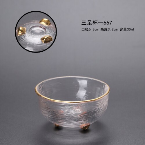 Japanske snapseglas kop krusning guldkant whiskyglas vintage vinglas home kieliszki do wina juice glas  ac50gc: Stil 6-30ml