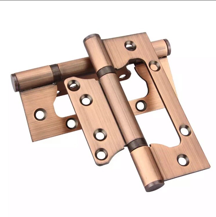 Stainless Steel 4 inch Mater Hinge Various Colours Slotted Wooden Door Bearing Hinge Hardware For Doors or Windows: Red Bronze