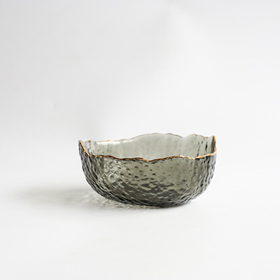 Green Code Irregular Glass Household Drawing Phnom Penh Glacier Fruit Salad Bowl Pyrex Fruit and Vegetable Plate: Grey Phnom Penh D16