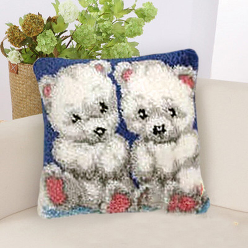 3D Segment Embroidery Pillow Latch Hook Animal Series DIY Wool Latch Hook Rug Kits Handcraft Carpet Embroidery Supplies
