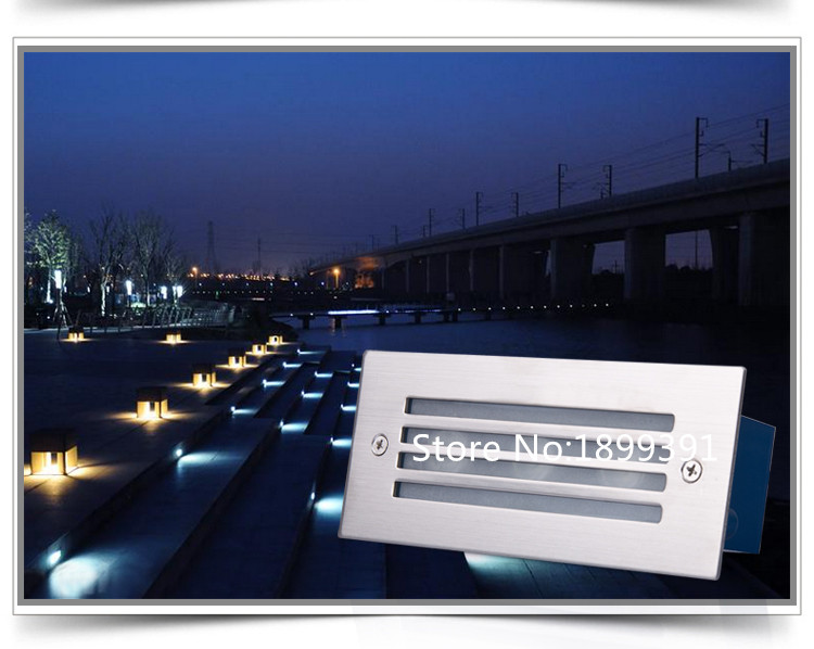 Salg! 1 stk utendørs 3w 170*55*70mm led trapper innfelt vegglampe led step lampe led vanntett  ip65 led fotlys