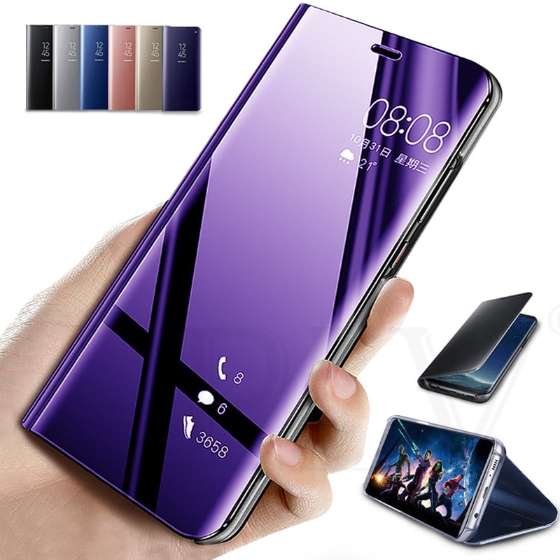 Smart View Caso di Vibrazione Magnetica per Huawei Honor 8X/8X Max In Pelle Specchio di Placcatura Copertura Posteriore Del Telefono Honor8X 8 X Honor8XMax 8XMax