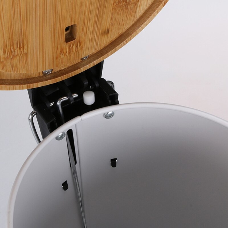 3/5L Wooden Flip Step Trash Can Garbage Rubbish Bin Waste Container Organizer for Bathroom Kitchen Office