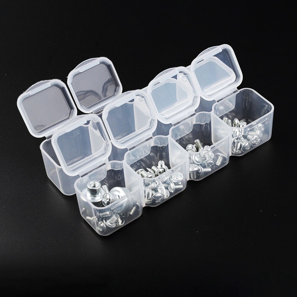 LUXIANZI boîte de rangement d'outils en plastique 29/56 grilles, boîte de rangement d'outils en plastique anti-poussière Portable bijoux perle matériel scellé organisateur de sécurité boîtier en plastique