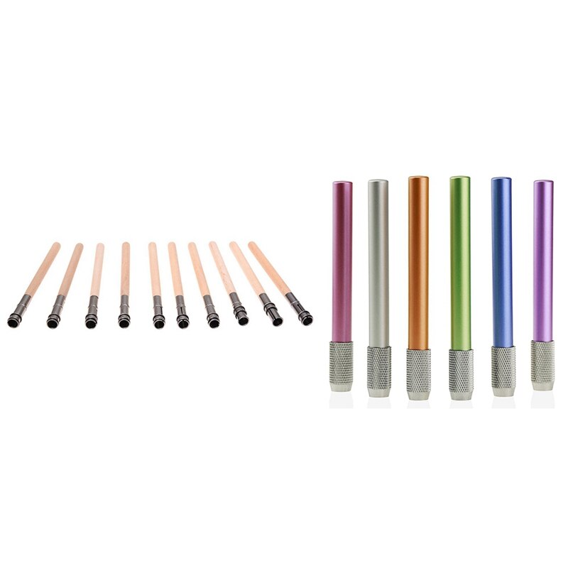 Extensor de lápiz de un solo extremo, varilla de herramienta de alargamiento de lápiz ajustable de 12Cm y 103Mm, 16 unidades
