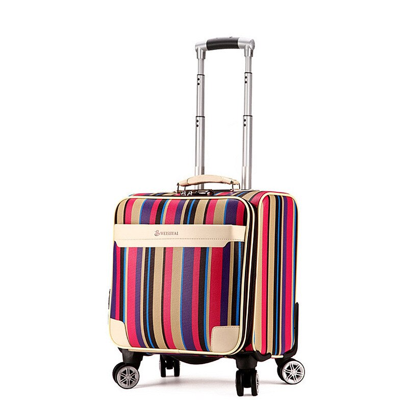 16 Inch Reizen Koffer Case Voor Vrouwen Trolley Reistassen Spinner Wielen Student Rolling Bagage Boarding Reizen Bagage: pink