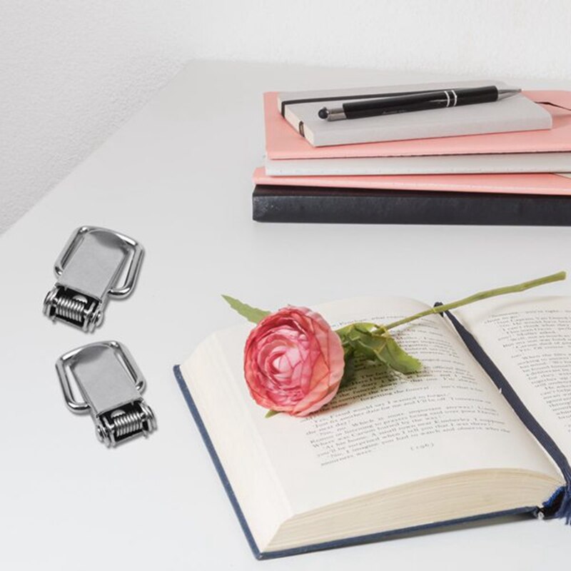 Cabinet Silver Tone Spring Loaded Toggle Switch Latch Hasp 4 pcs