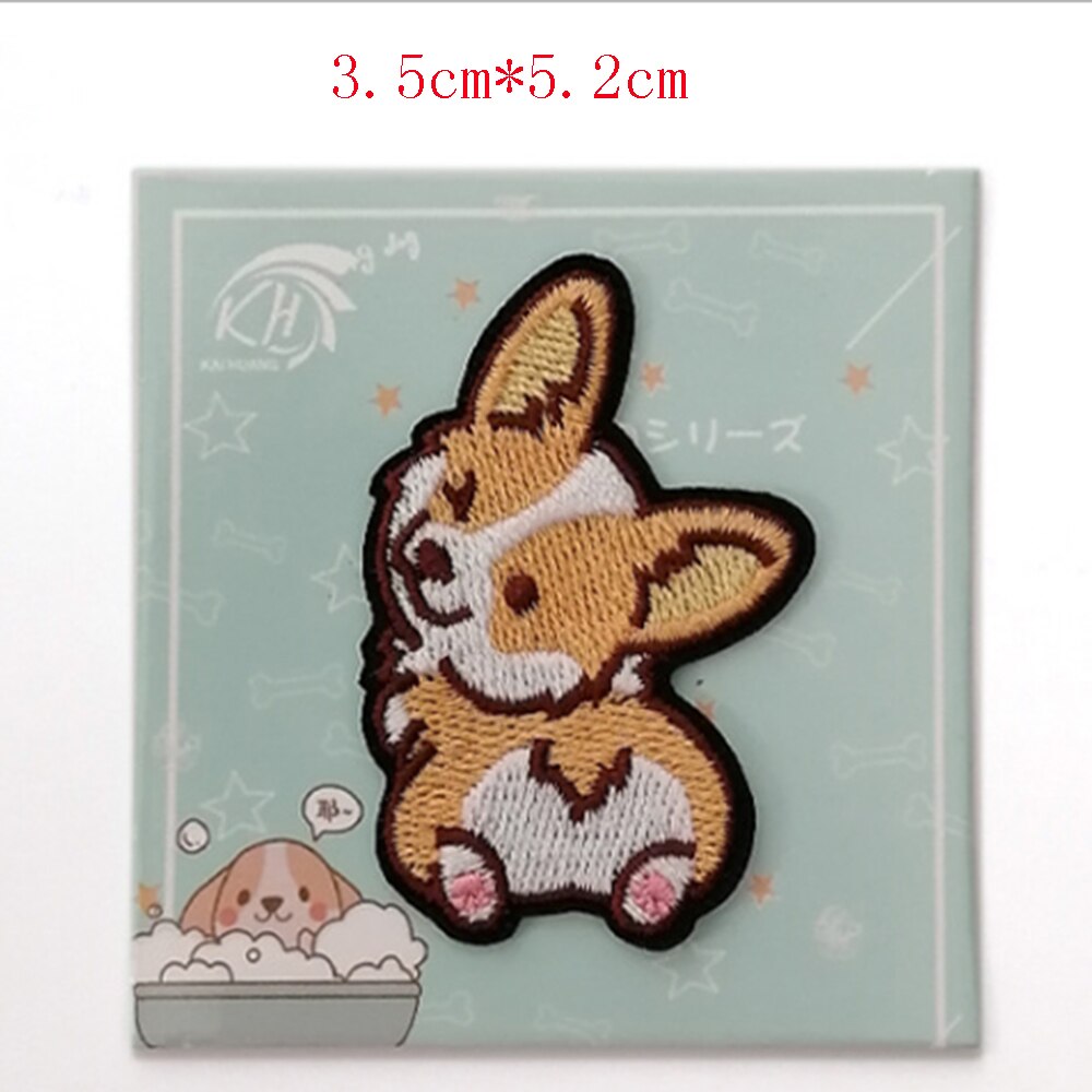 Corgi/Teckel/Husky Patch Borduurwerk Patches Voor Kleding Leuke Hond Animal Ijzer-Patches Op Kleding: 1