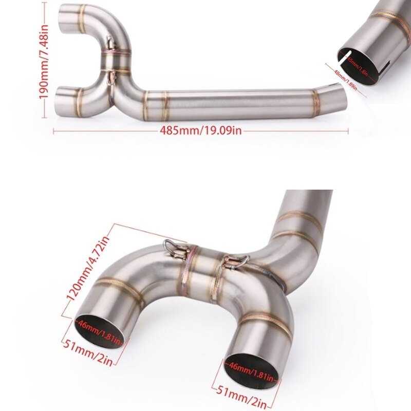 For Yamaha FZ6 FZ6N 2004 2005 2006 2007 Motorcycle Full Exhaust System Middle Pipe Link Connect Motorcycle Accessories