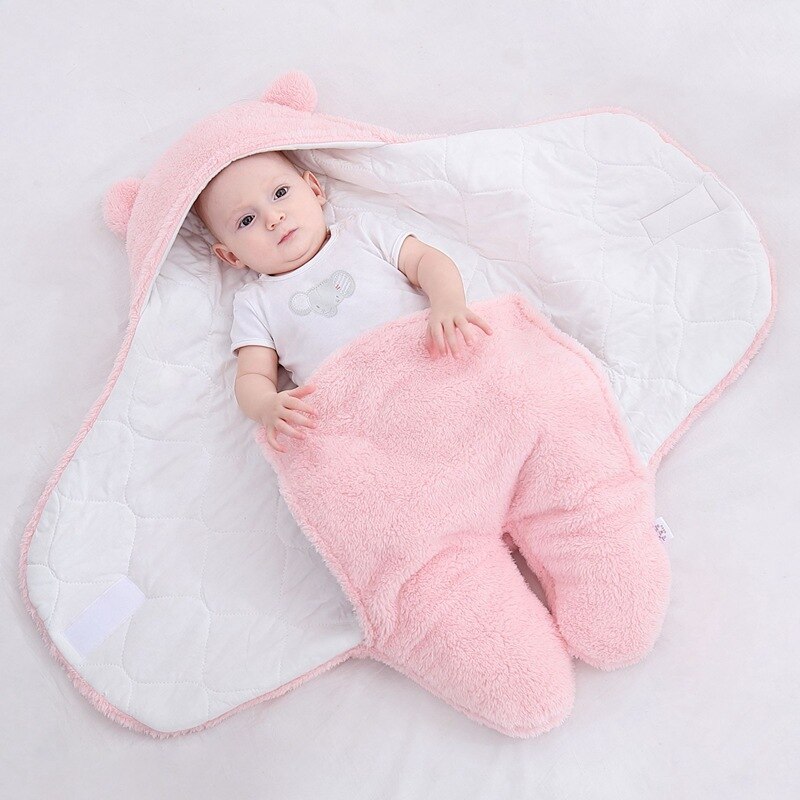Super Zachte Baby Slaapzak Inbakeren Fleece Pasgeboren Ontvangen Deken Pluizige Warme Zuigelingsjongen Meisje Slapen Nursery Wrap Inbakeren