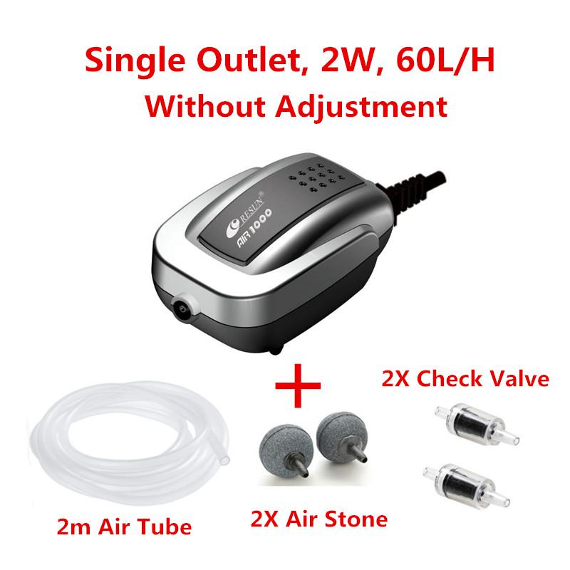 Aquarium Mini Air Compressor Fish Tank Silent Air Pump Oxygen Maker Pump Aerator Aquarium Accessories Used With Air Stone Valve: Blue