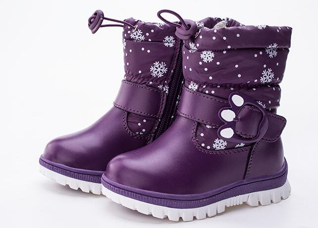 Bottes d'hiver pour enfants | Bottines en peluche pour filles, plates, en caoutchouc, bottes de neige pour garçons, chaussures imperméables et antidérapantes A171