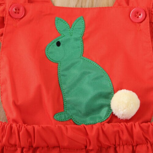 Rüschen kurzarm unisex neugeborenen baby bunny strampler Ostern Kleidung strampler