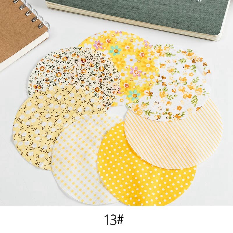 7 unids/lote Hexagonal y redondo yoyo impreso tela de algodón Patchwork telas acolchado para coser muñeca accesorios caseros TJ0425: 13
