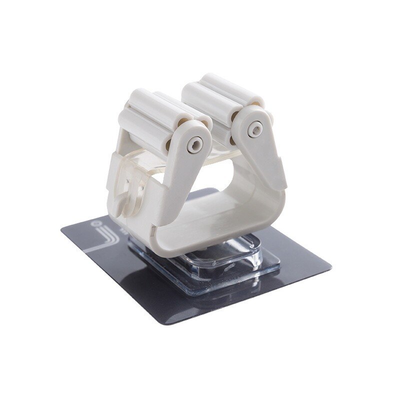 Bathroom no mark stick mop rack wall hanging hole free mop clip nail free hook