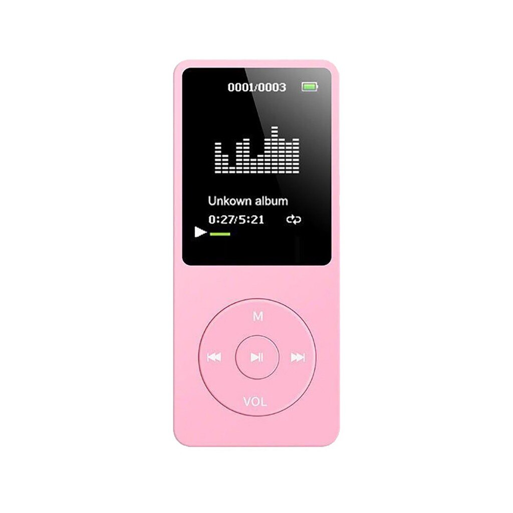 Best Selling Products 70 Hours Playback MP3 MP4 Lossless Sound Music Player FM Recorder TF Card: Pink