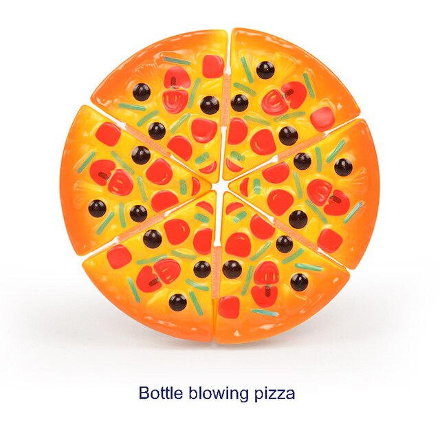 37 pezzi Set Far finta di Giocare Giocattoli Frutta Verdura Pizza Giocattoli Magnetici Giocattoli Per Bambini Cucina Giocattolo Per Bambini Regali di compleanno: Bottle blowing pizza