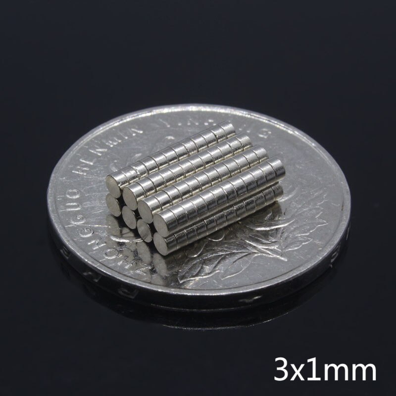 100 Stuks 3X1 Mm Kleine Ronde Magneet Sterke Neodymium Magneet 3X1 Mm Zeldzame Aarde Ndfeb Magneten 3Mm X 1 Mm Mini Permanente Magneten