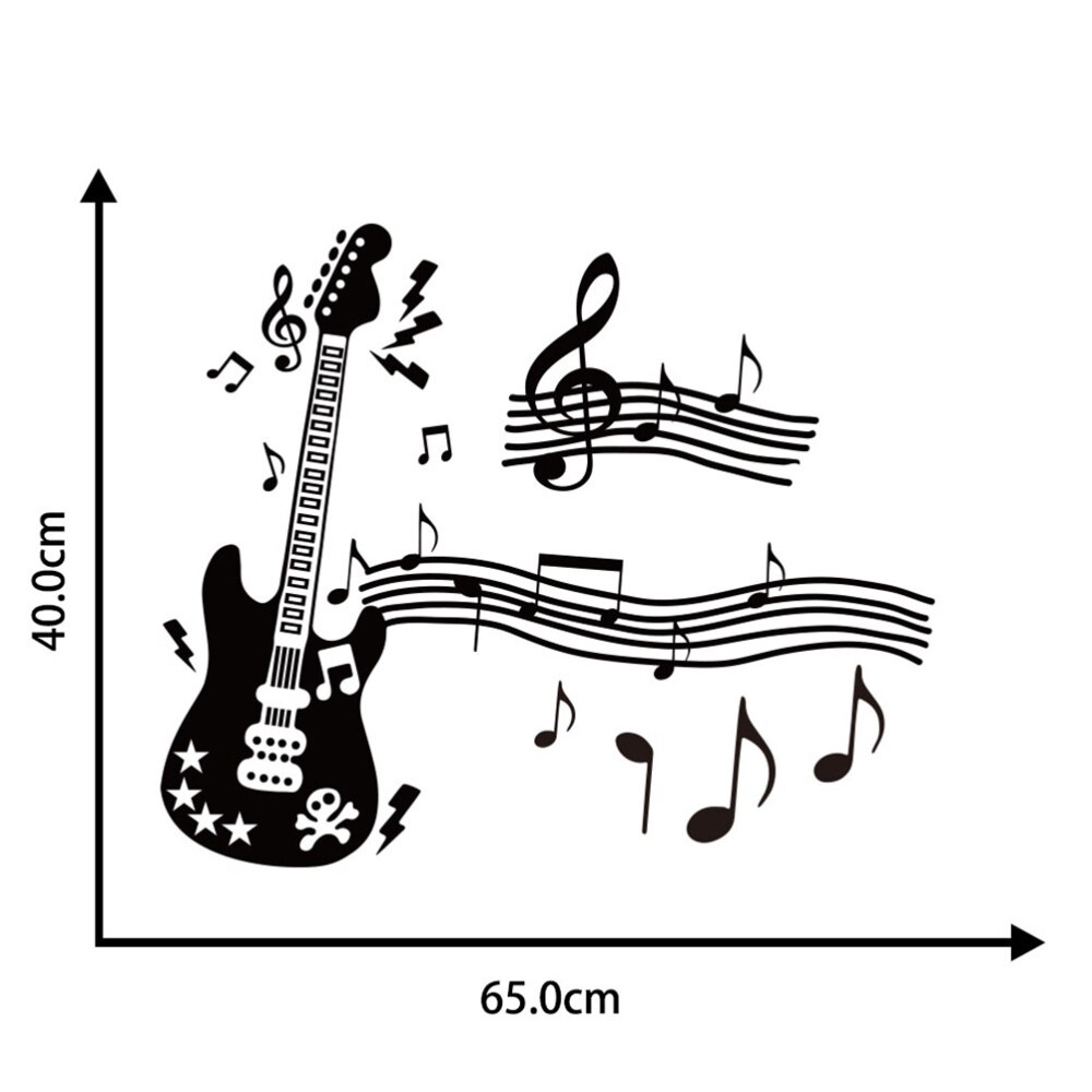 Musical Notes Guitar Vinyl Wall Stickers Living Room Decals Nursery Home Decor Removable Wallpaper Art Murals
