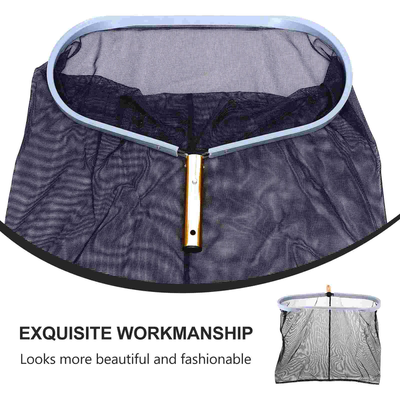 1pc Swimming Pool Scoop Net Pond Cleaning Net Portable Cleaning Tool (Black)