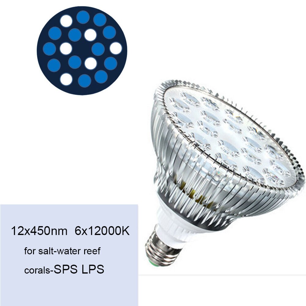 E27 54W LED Coral Reef Plant Grow Lamp PAR38 Fish Tank Aquarium Freshwater Light: Default Title