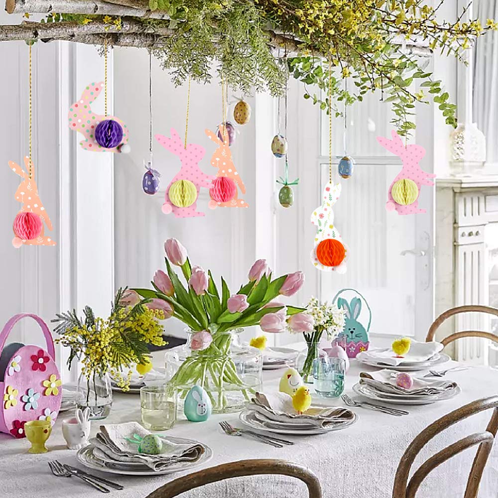 Easter Hanging Swirl Decorations Ceiling Hanging decor Easter Bunny Eggs Chick Carrot for Home Office School Easter Party decor