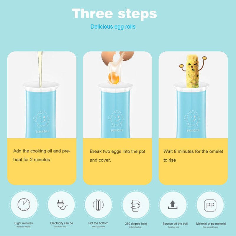 220V Omelette Automatic Multifunction Mini Egg Roll Maker Breakfast Maker Egg Boiler Master Sausage Machine Kitchen Egg Cooker
