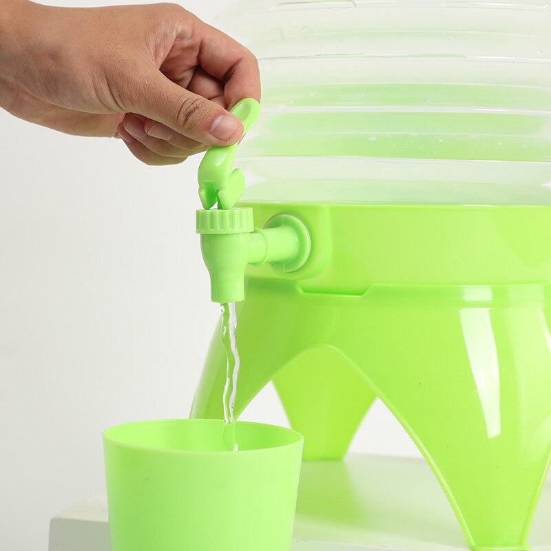 Tetera compresible plegable para exteriores, cubo de agua fría portátil, olla con mango de plástico con Pedestal, para acampar, senderismo, ciclismo y barbacoa