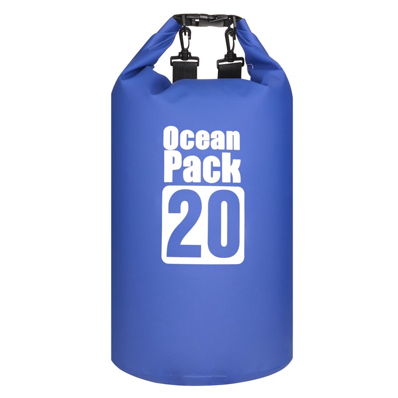 20l vandtæt vandafvisende tørpose sæk opbevaringspose pose svømning udendørs kajakroning kano flod trekking sejlsport: 20l mørkeblå