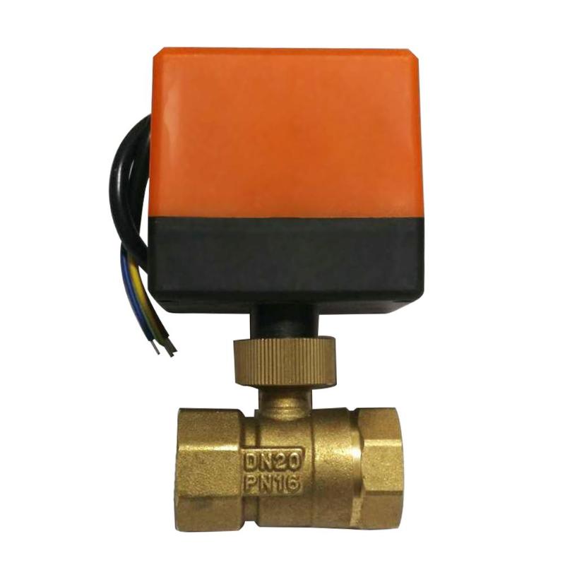 Vanne à bille électrique AC220V DN15-50, 3 fils, commande à 2 voies, filetage en laiton, vanne à bille motorisée stable