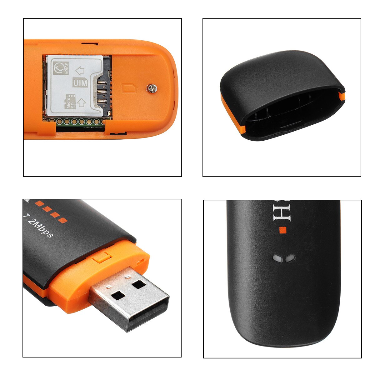 Mini USB Modem HSDPA \ HSUPA \ HSPA + USB Dongle STICK SIM Modem 7.2Mbps 3G/4G Draadloze Netwerk Adapter met TF Sim-kaart