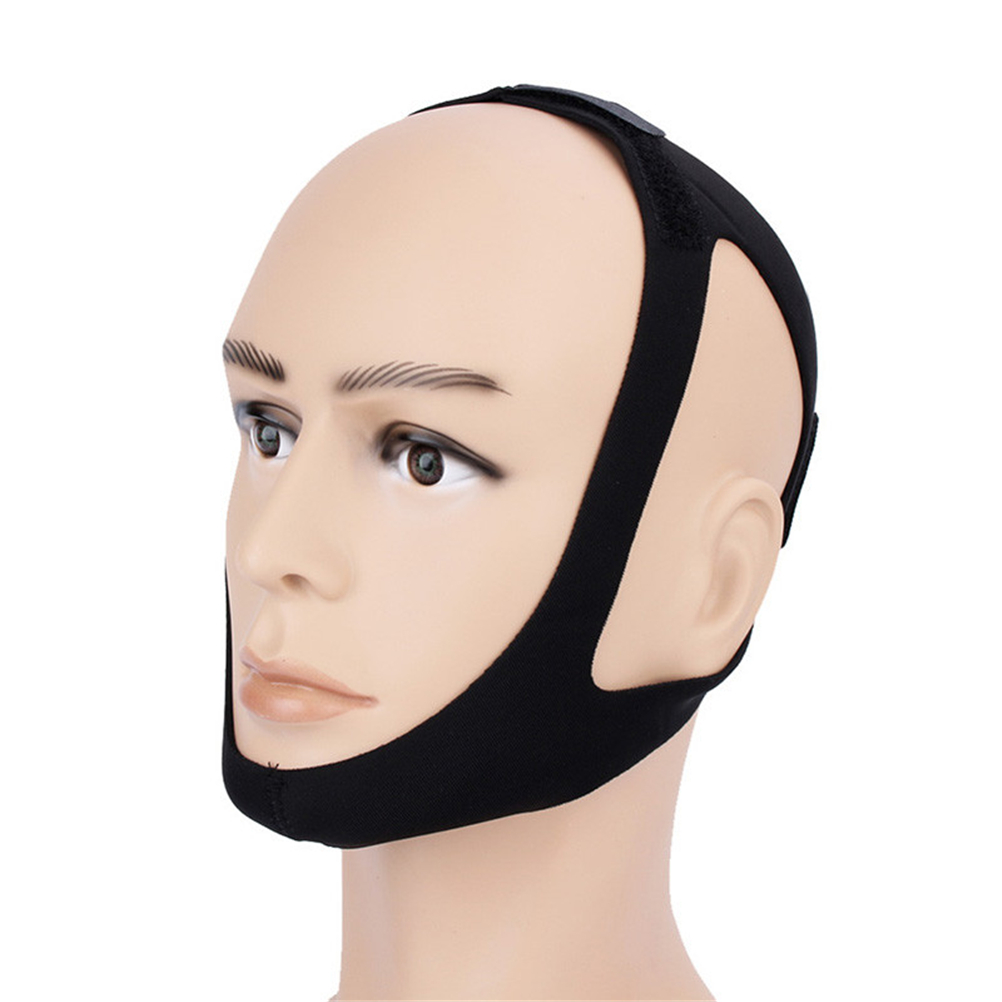 Anti snarkning hakband anti snarkning sluta snarka käkbälte sömnstöd för kvinna man vård sovverktyg svart färg