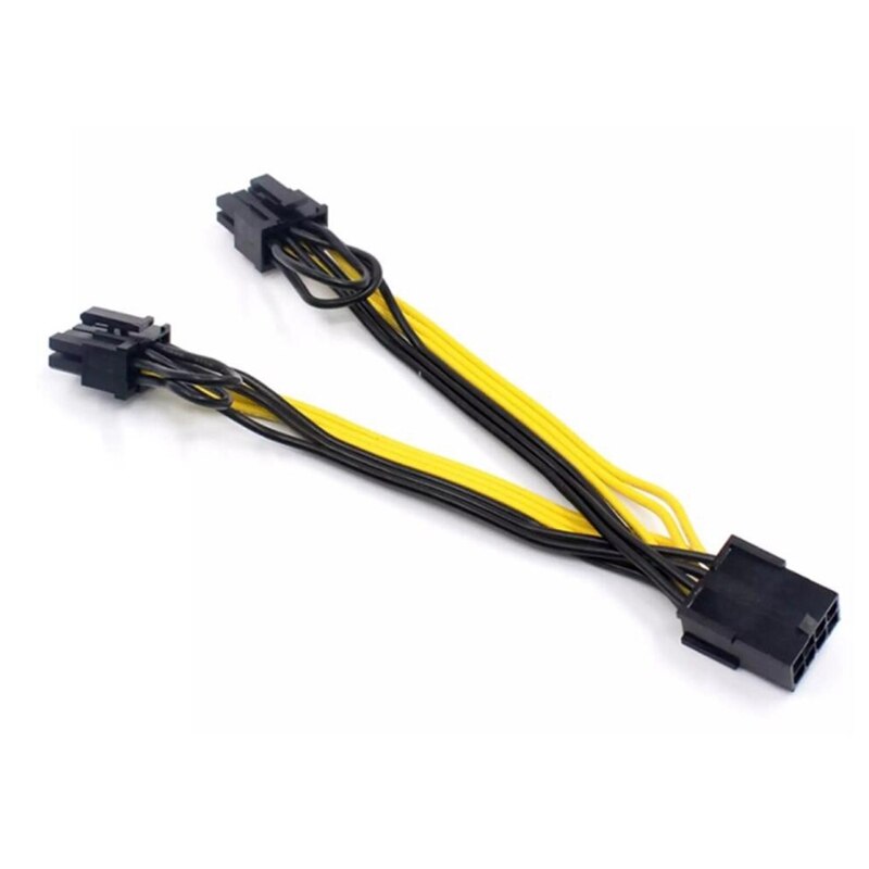 10Pcs 8 Pin PCI Express to Dual PCIE 8 (6+2) Pin Power Cable 20cm Graphics Card PCI-E GPU Power Data Cable Splitter