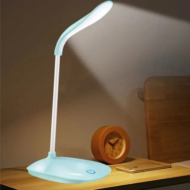 Students Study LED Desk Lamp Stepless Dimmable Touch Foldable Table Lamp Bedside Reading Eye Protection Night Light Desk Lamps: Red