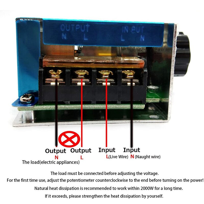 Motorvarvtalsregulator 4000w justerbar spänningsregulator scr högeffekt temperaturregulator dimmerregulator