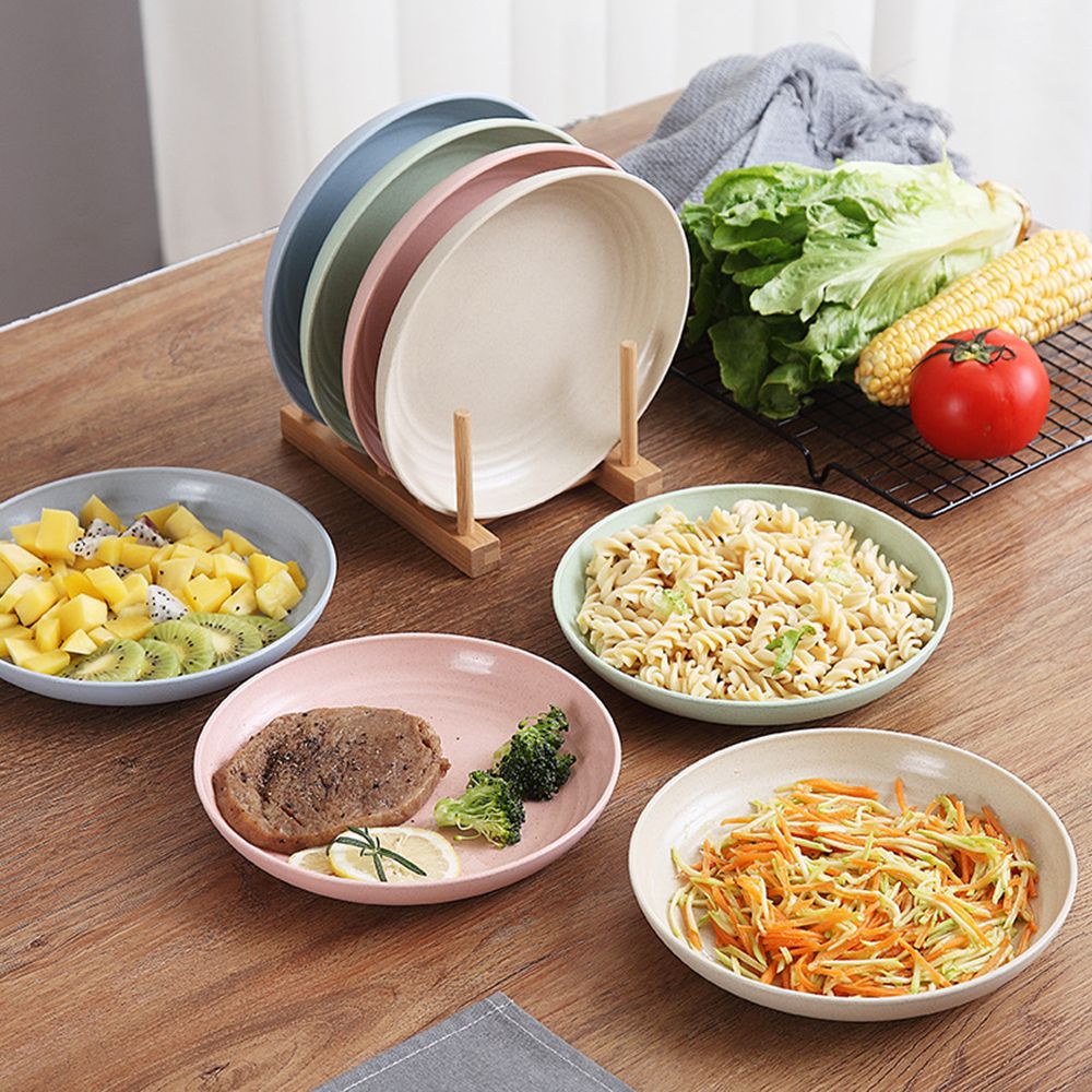 Household Nordic Wheat Straw Lightweight Snack Vegetable Dinner Plates Plate Dish Tray