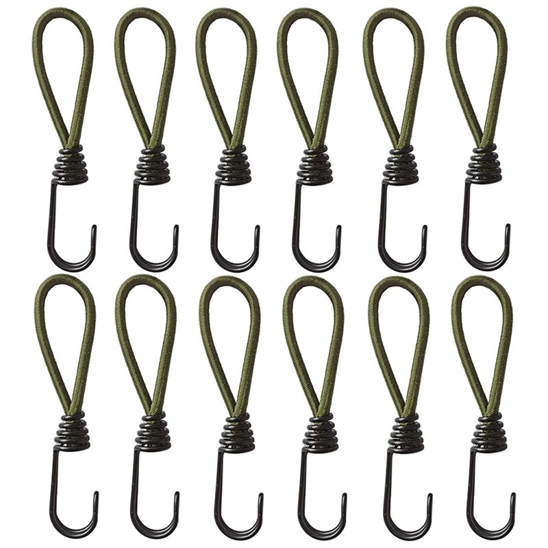 12 stück stretch-seil-zeltplanenteile mit doppelhaken für zelte, camping, outdoor-aktivitäten, robustes gummiseil für camping, wohnwagen und gepäck: Default Title