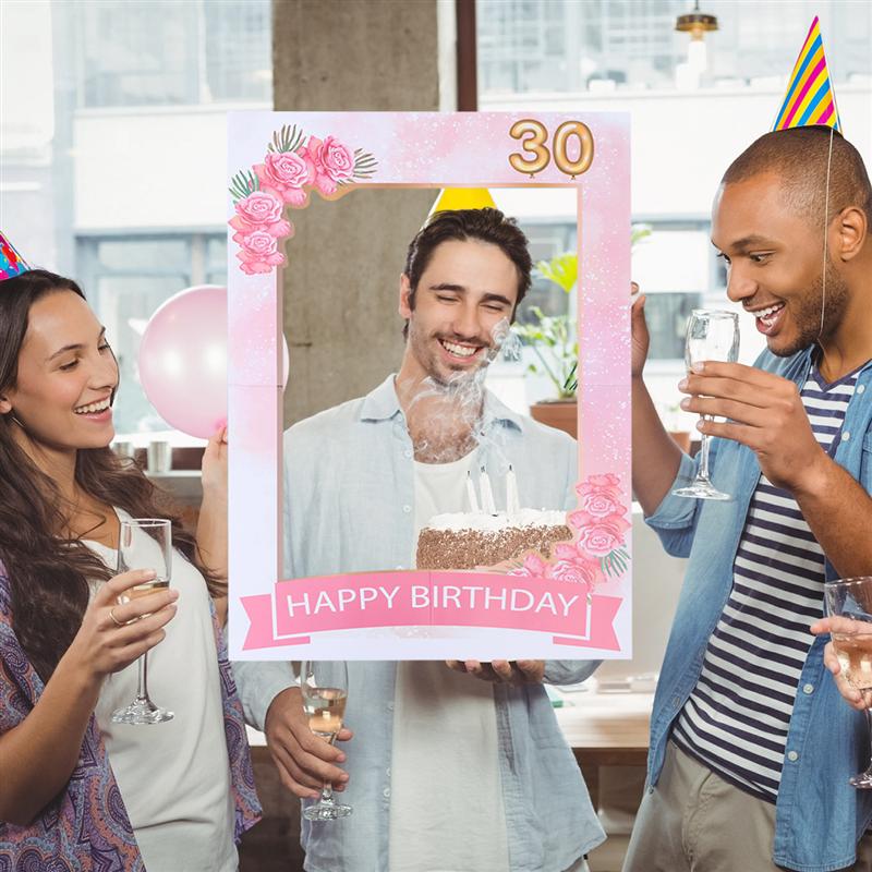 1pc Paper Photo Frame 30th Birthday Romantic Party Prop Picture Frame Photo Frame