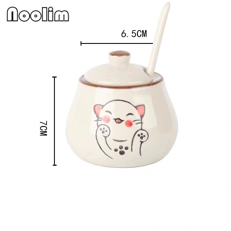 Japansk stil retro handmålad hushålls keramisk peppar olja salt shaker krydda låda krydda burk krydda burk kök verktyg: E